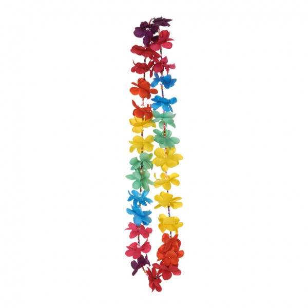 Hawaii-Blütenkette 50 cm Kunststoff, mit Perlen