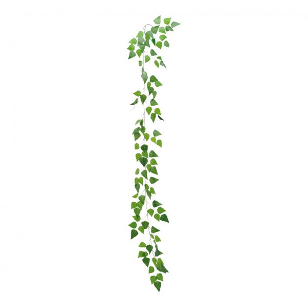 Birkenblattgirlande, Ø 30cm, 180cm, mit 110 Blättern, Kunstseide