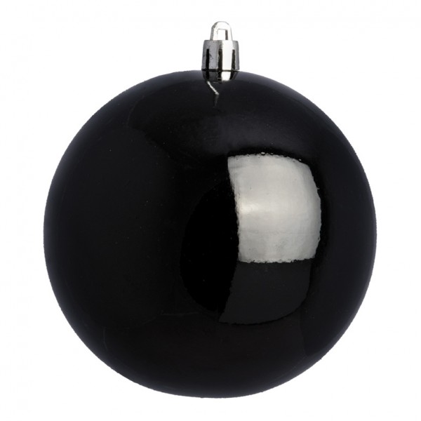 Weihnachtskugel, schwarz glänzend, Ø 10cm