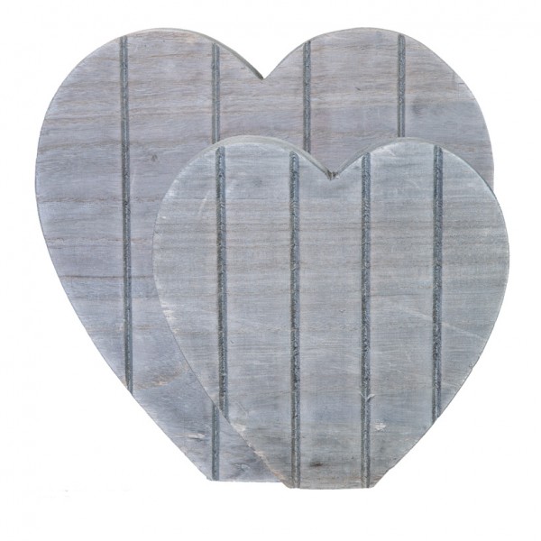 Herzen, 30x30cm 20x20cm selbststehend, 2er-Set aus Holz