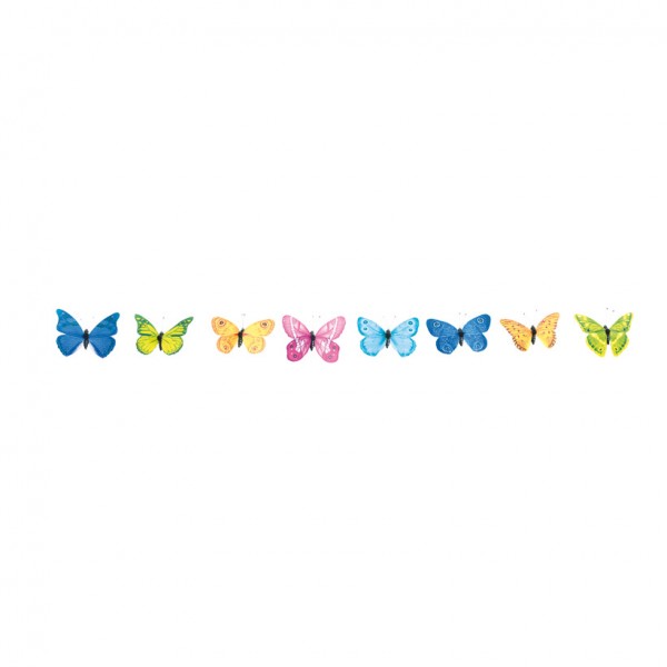 Schmetterlinge, 11cm 12-fach, mit Metalldraht, im Blister