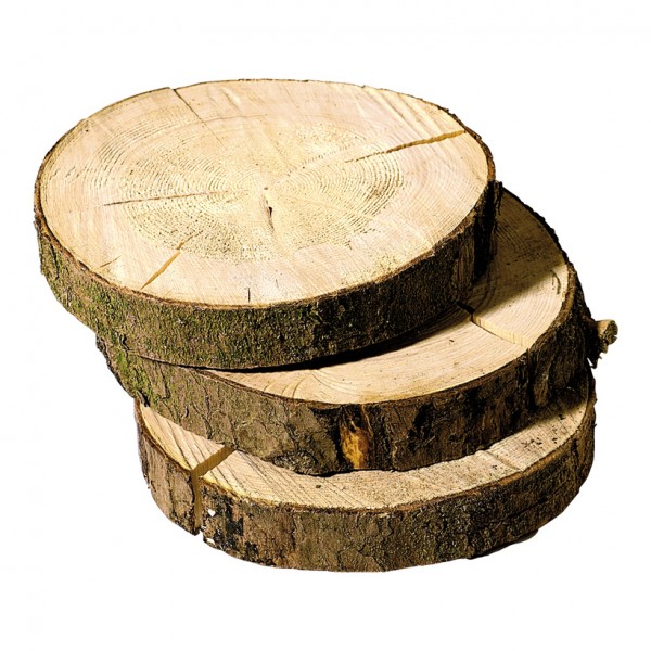 Fichtenscheibe, Ø 20-30cm, Holz mit Rinde, 4cm dick
