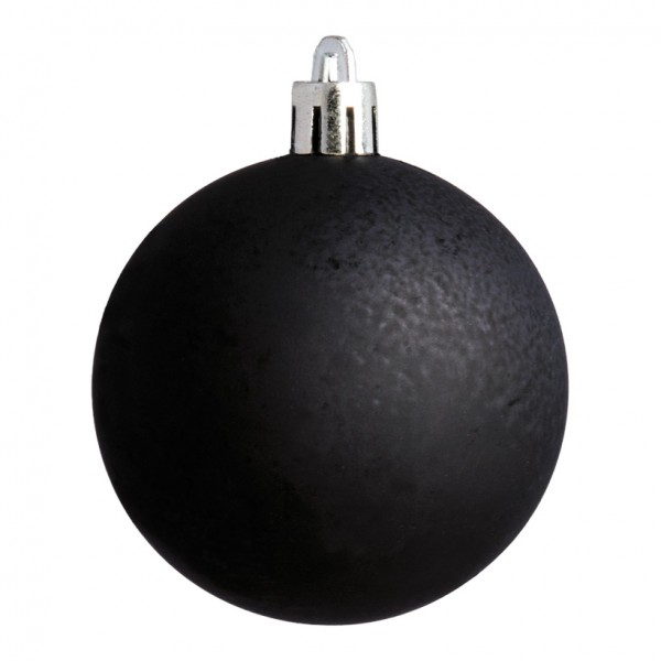 Weihnachtskugel, schwarz matt, Ø 8cm, 6 St./Beutel