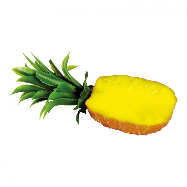 Ananashälfte 21 cm lang Kunststoff, mit Blättern