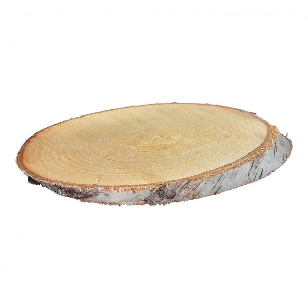 Birkenscheibe, 23x3cm, mit Rinde, Holz