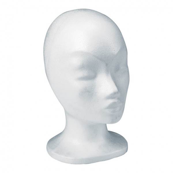 Damenkopf "Mona", 28x14cm, Kopfumfang 52cm, Styropor