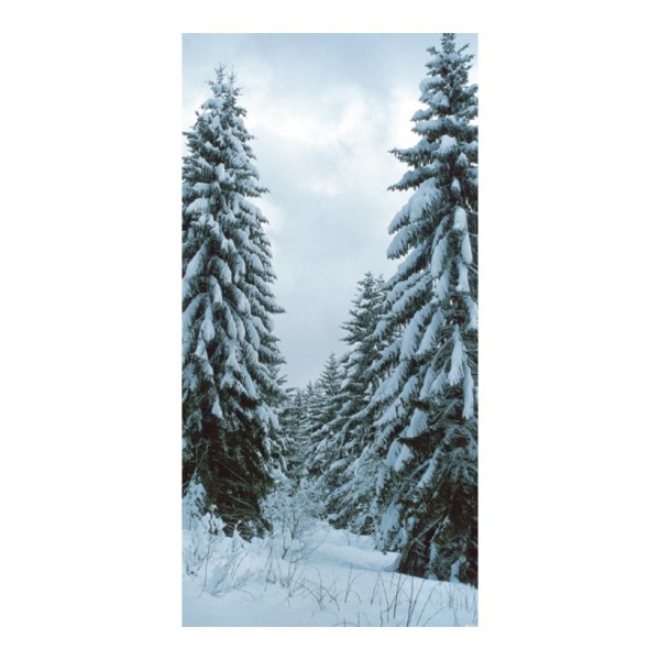 Motivdruck "Schneebedeckte Tannen", 180x90cm Stoff