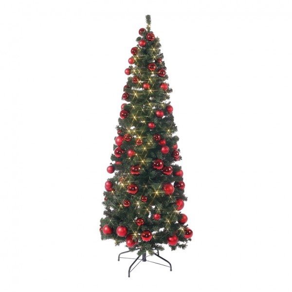 Weihnachtsbaum beschmückt, Ø 70cm, 180cm, PVC, mit Kugeln 200 warmweiße LED