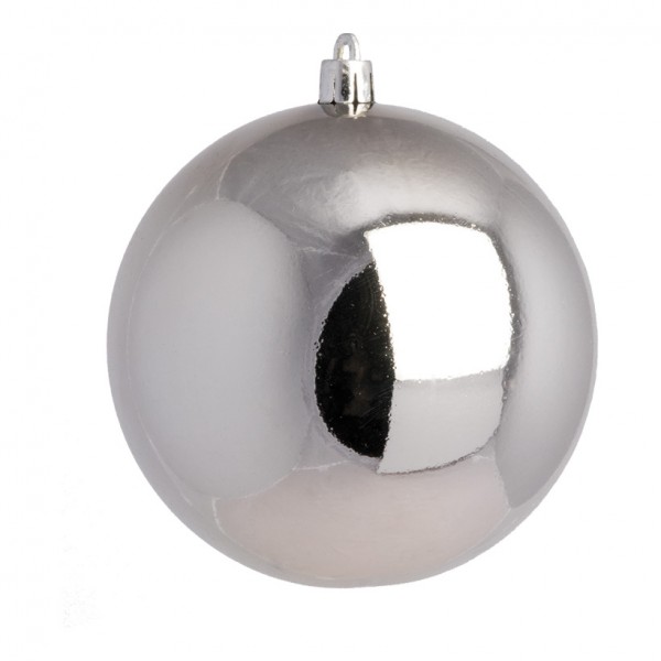 Weihnachtskugel, silber glänzend, Ø 14cm