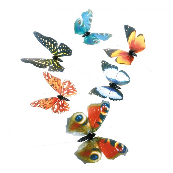 Schmetterlinge 17-20 cm Papier, 6 Stck./Satz