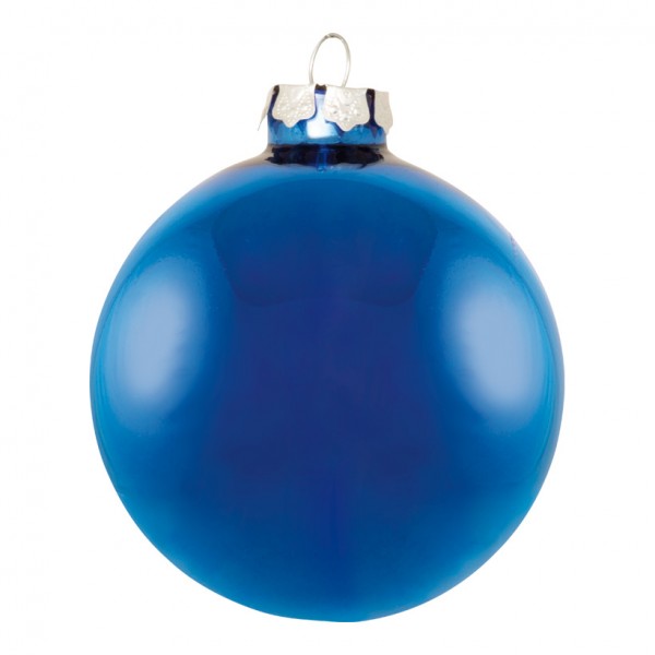 Weihnachtskugeln, blau glänzend, Ø 6cm, 6 St./Blister, aus Glas