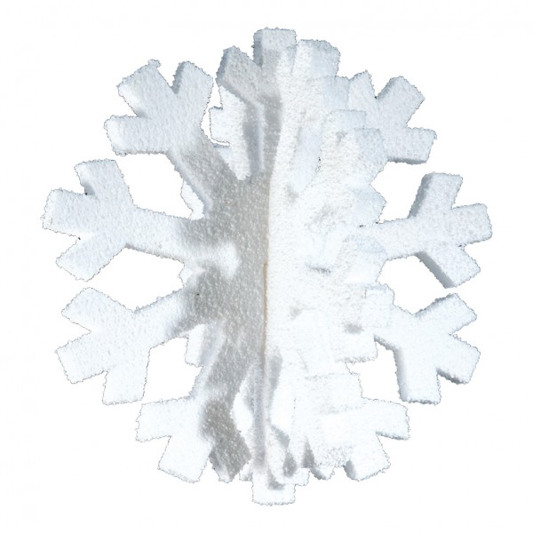 Schneeflocke 3D, 50x50cm, 2-tlg., zum Zusammensetzen, Styrofoam
