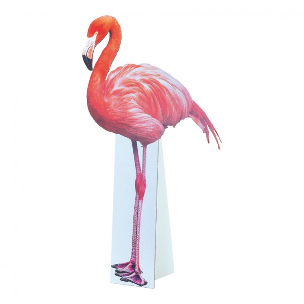Cut-out "Flamingo", 42x75cm mit klappbarer Pappstütze, aus Pappe